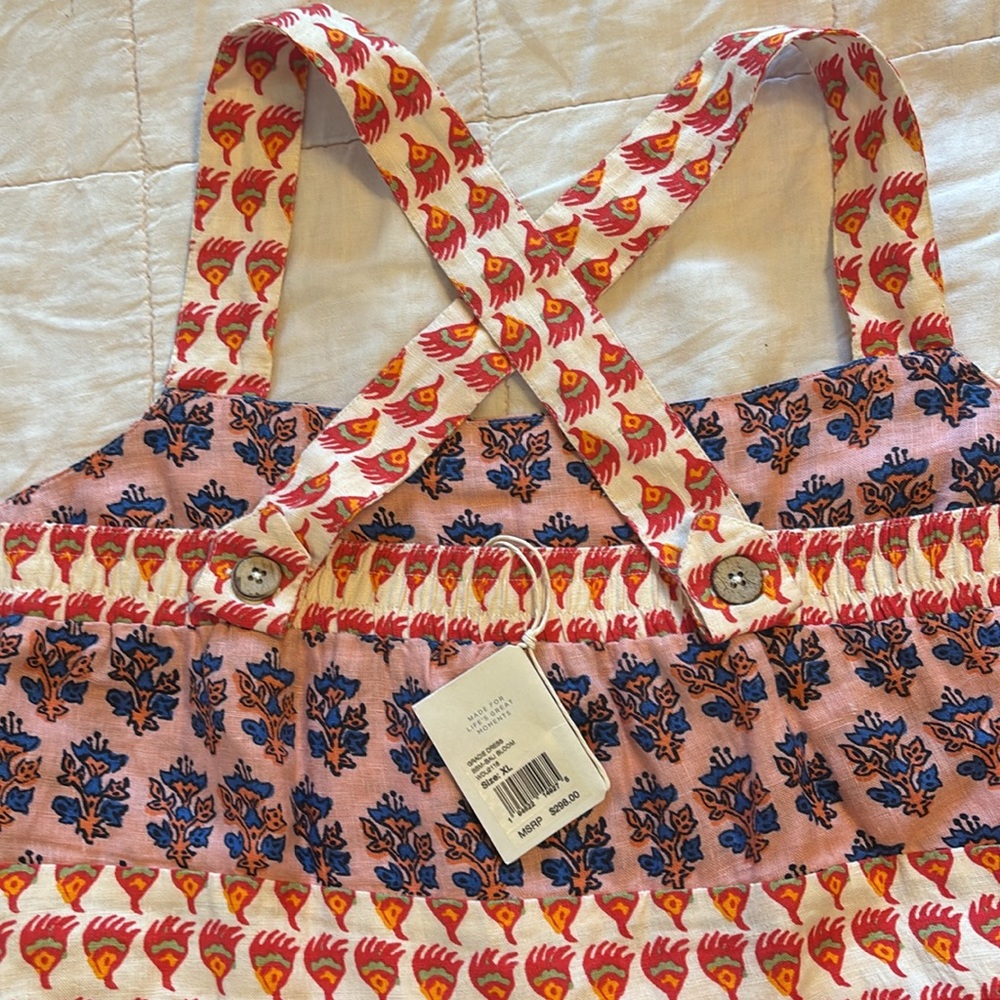 NWT faherty gracie linen dress in bali bloom - Picture 4 of 5